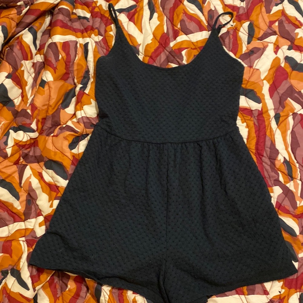 Wild Fable Black Eyelet Lace Romper Medium